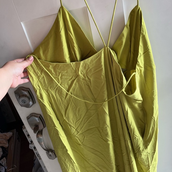 FUTURE COLLECTIVE lime green cut out slip dress with open back - Picture 8 of 9